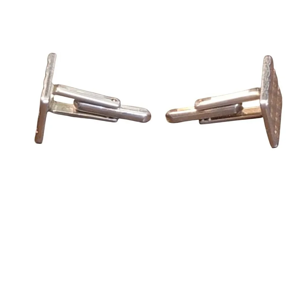 Vintage Hickok USA Gold Tone Cufflinks Geometric Diamond Design MCM Mens 1960s